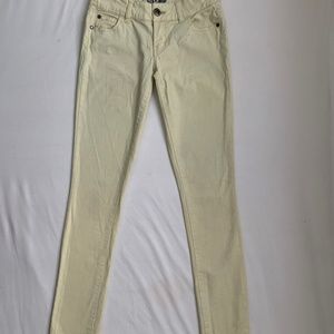 Pastel Yellow/Cream low-rise skinny jeans